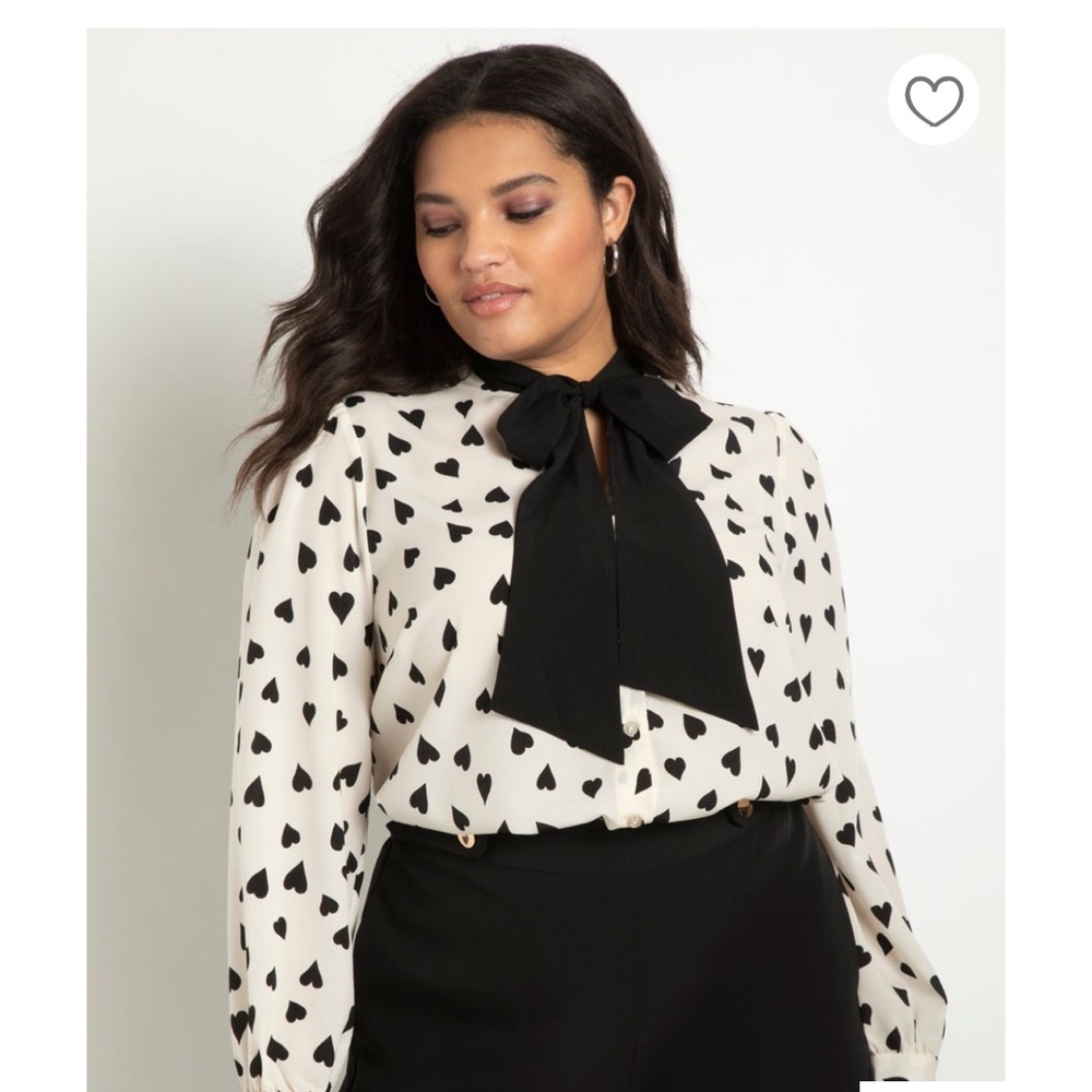 Eloquii Tie Neck Blouse
